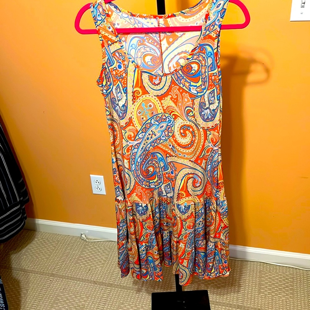 MSK colorful paisley print dress size small